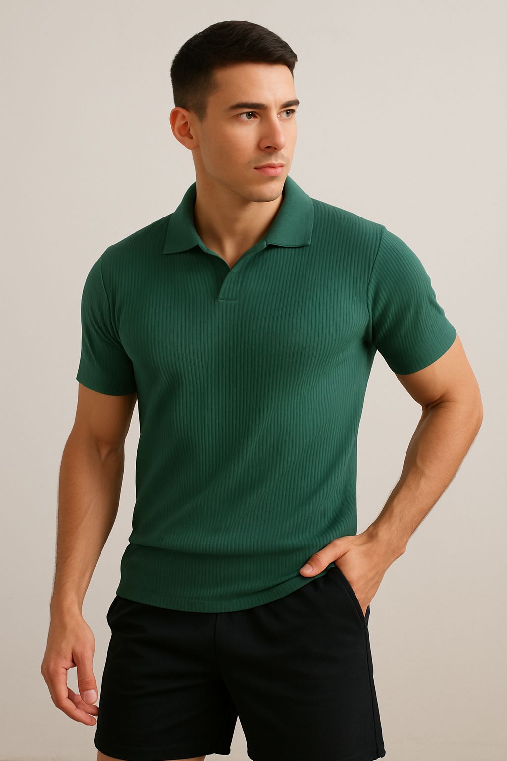 Textured V-Neck Polo | V-TVP1